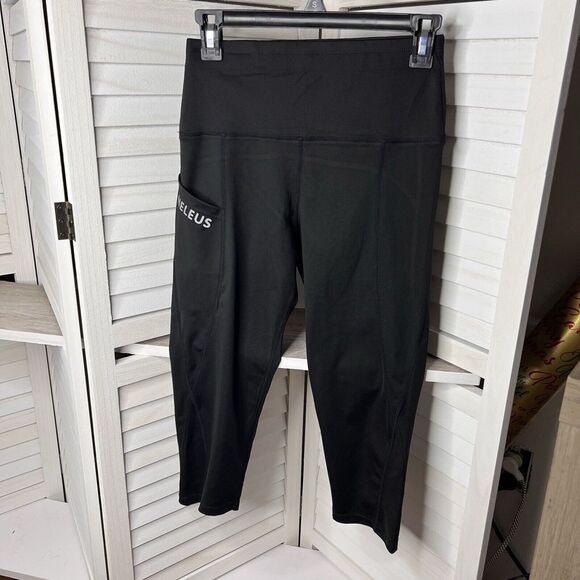 Neleus Leggings Womens Medium Black Running Athletic Pants Crop With Pocket - Picture 1 of 4